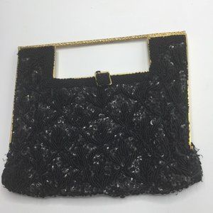 Vintage Delill Beaded Sequin Frame Clutch